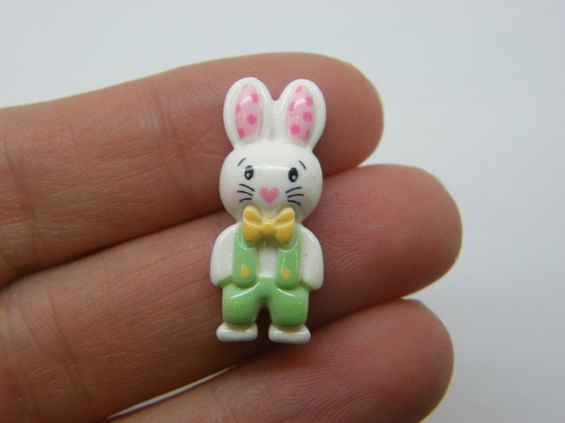10 Rabbit bunny Easter embellishment cabochons random mixed resin A411