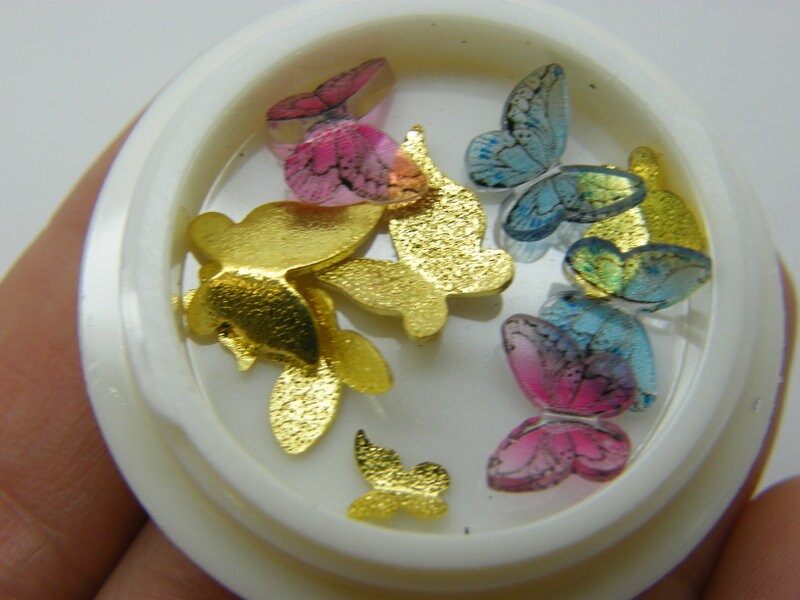 10 Butterfly embellishment cabochons nail art resin A941