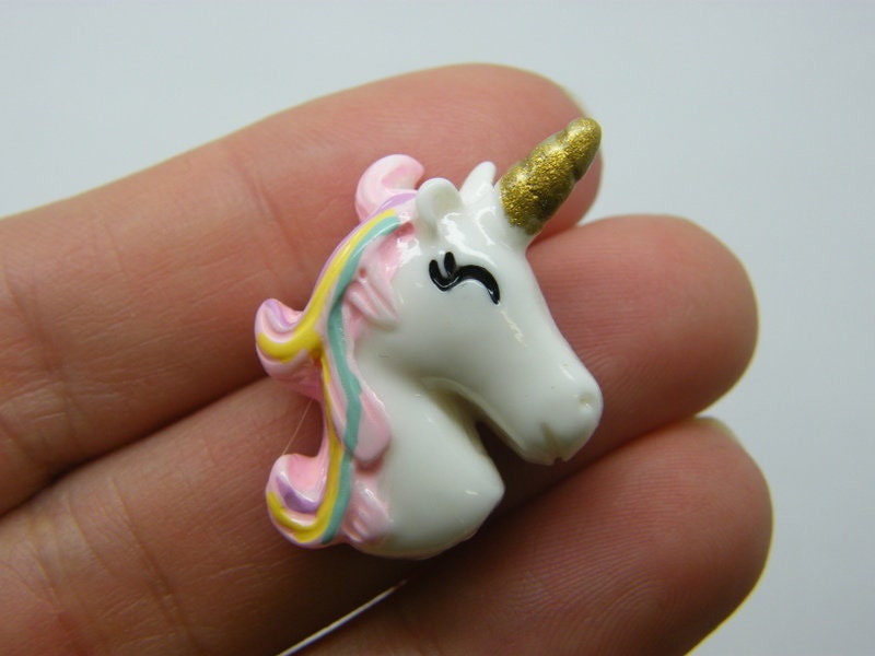 8 Unicorn embellishment cabochon rainbow resin A1154