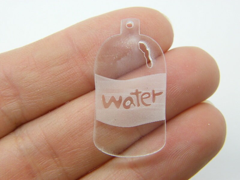 4 Water bottle pendants clear acrylic FD332