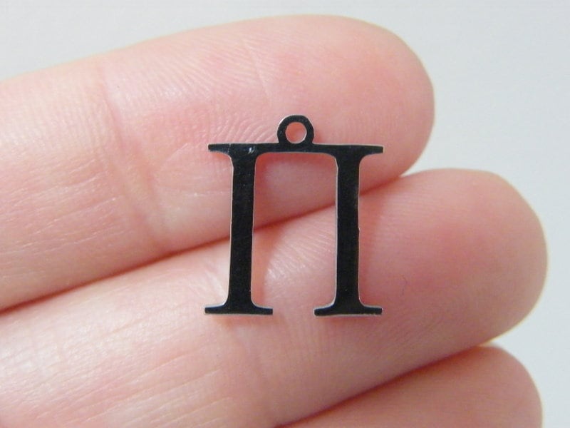 2 Pi Greek alphabet charms stainless steel M599