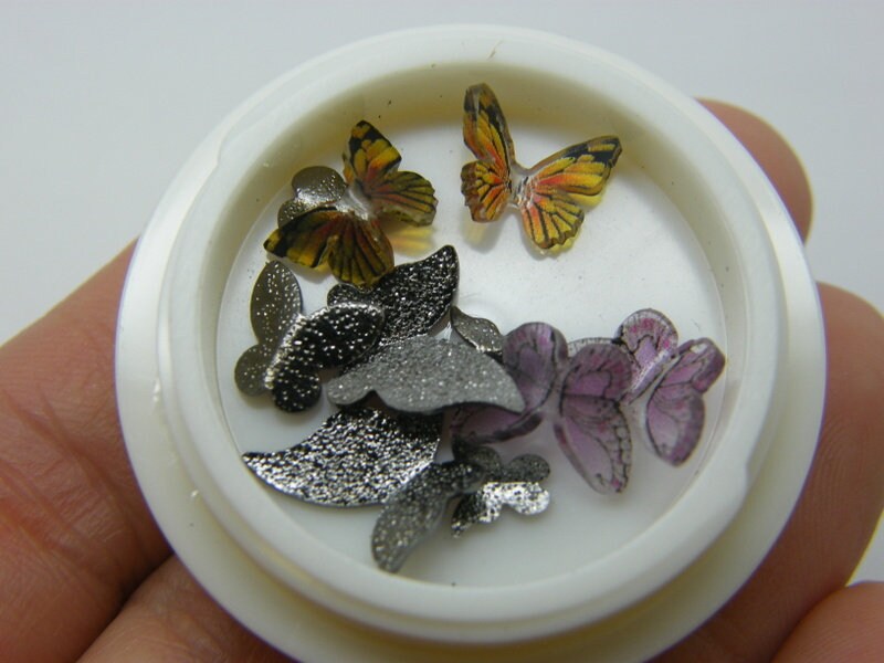 10 Butterfly embellishment cabochons nail art resin A921