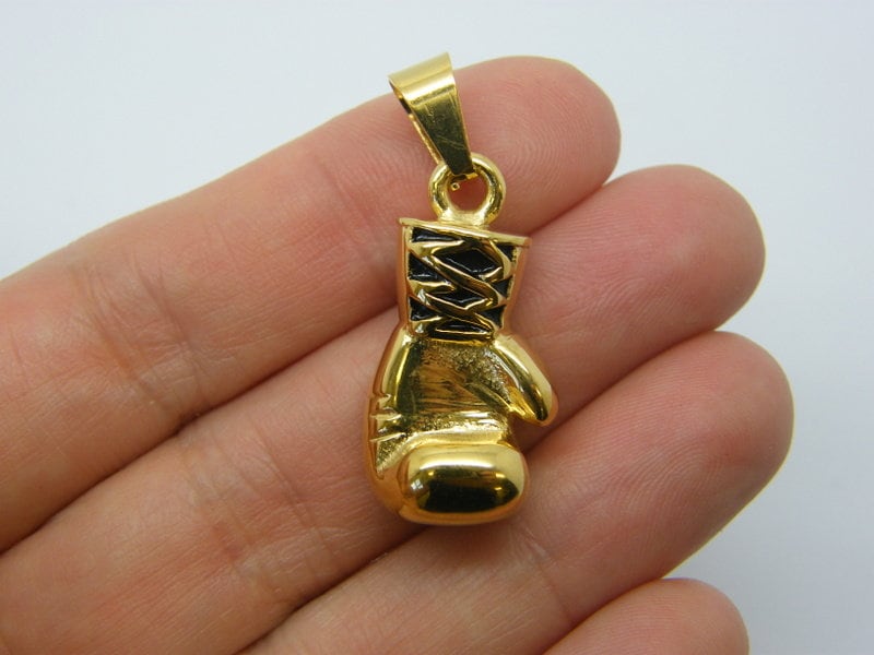 1  Boxing glove pendant gold stainless steel SP35
