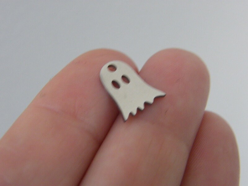 2 Ghost charms stainless steel HC322