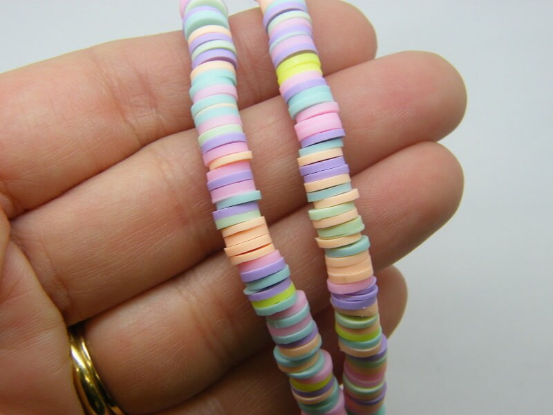 310 Shades of pastel beads 6mm polymer clay B272