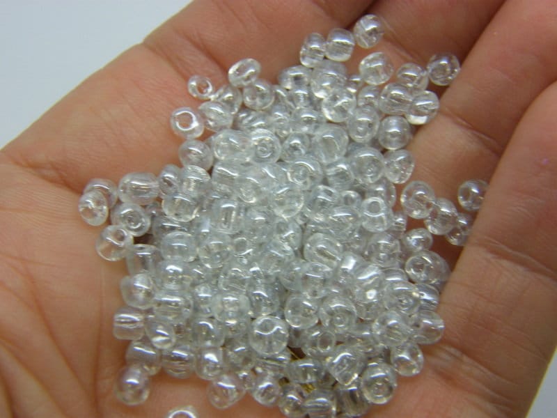 400 Clear AB seed beads 4mm glass SB101