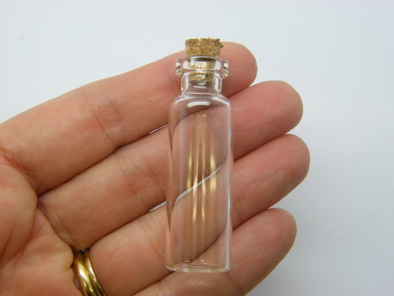 10 Mini glass bottles with corks  GB01D