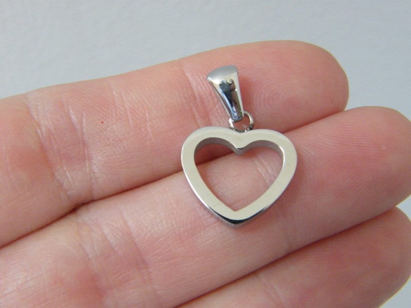 1 Heart shape pendants stainless steel H287