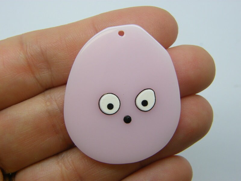 4 Face pendants pink acrylic M624 - SALE 50% OFF