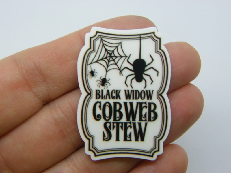 6 Black widow cobweb stew embellishment cabochon HC55