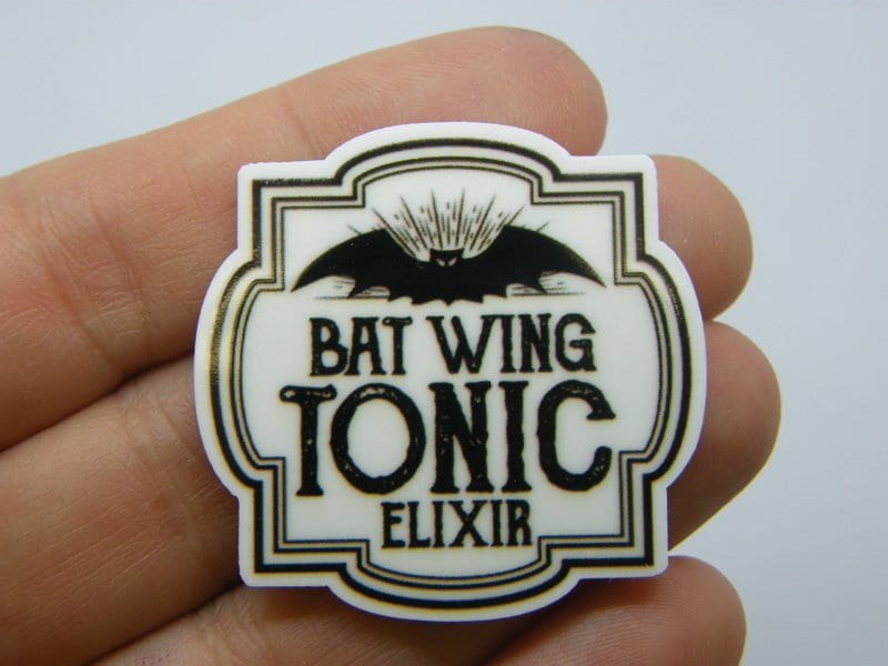 8 Bat wing tonic elixir Halloween embellishment cabochon HC590