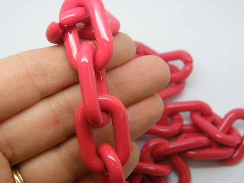 1 Meter red acrylic quick link chain FS