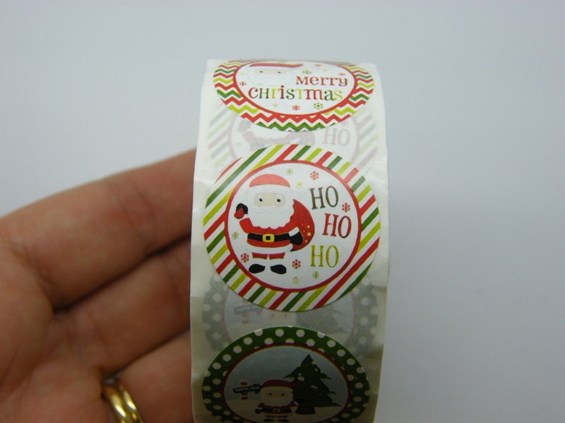 1 Roll Christmas 500 stickers -  B01