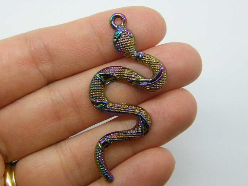 2 Snake pendants multi colour A1204