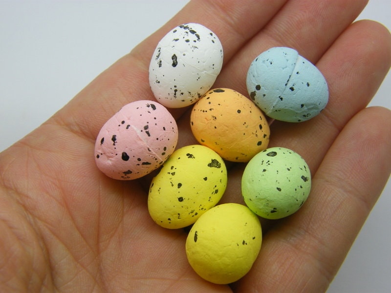 20 Easter eggs miniature random mixed foam P582