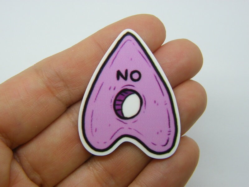 8 Ouija board planchette no glue on cabochons pink black white  resin HC635