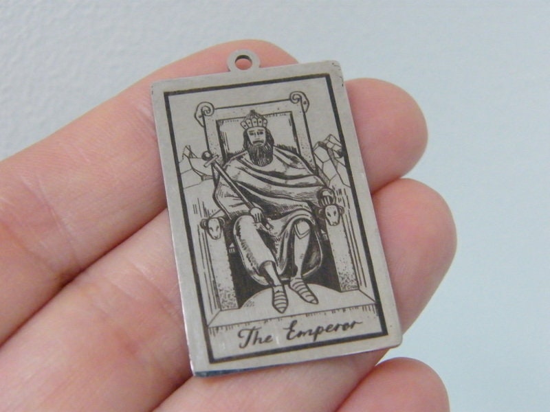 1 The emperor tarot card pendant stainless steel HC614