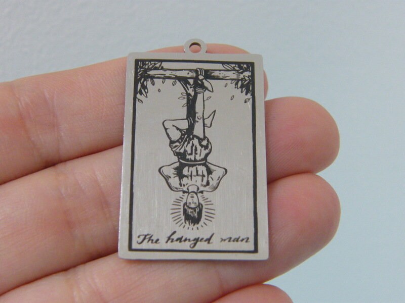 1 The hanged man tarot card pendant stainless steel HC615