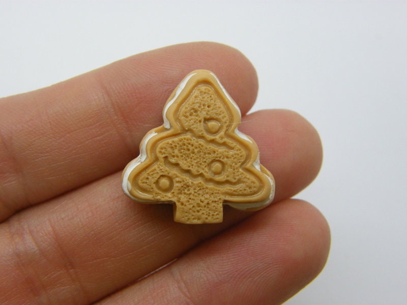 8 Christmas tree sandwich cookie embellishment cabochons CT262