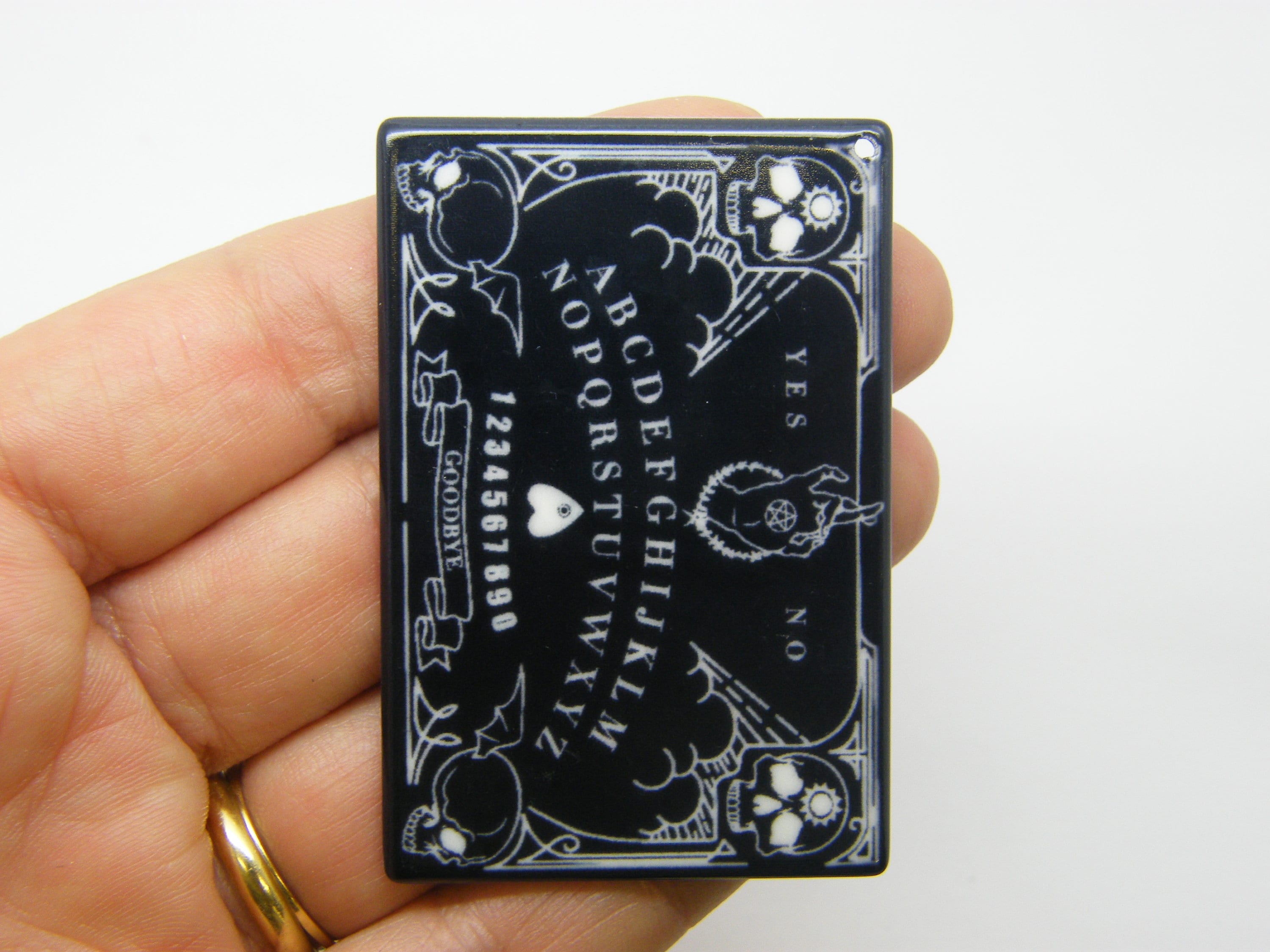 1 Ouija board pendant white black acrylic HC153