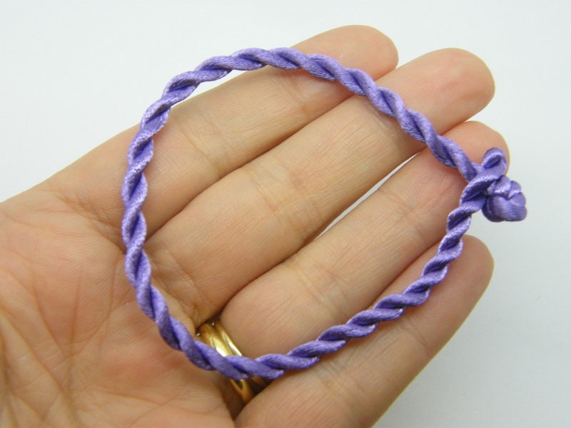 8 Purple cord bracelets 19cm FS