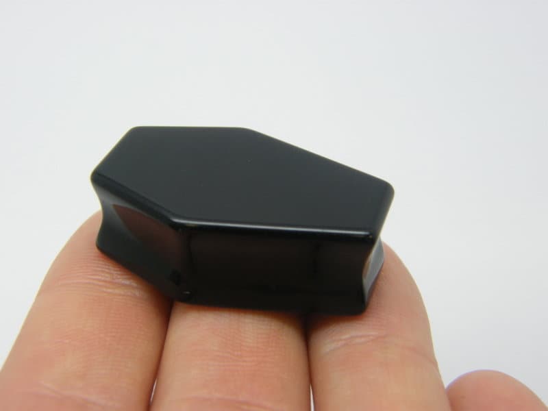 1 Coffin embellishment miniature  black stone HC156