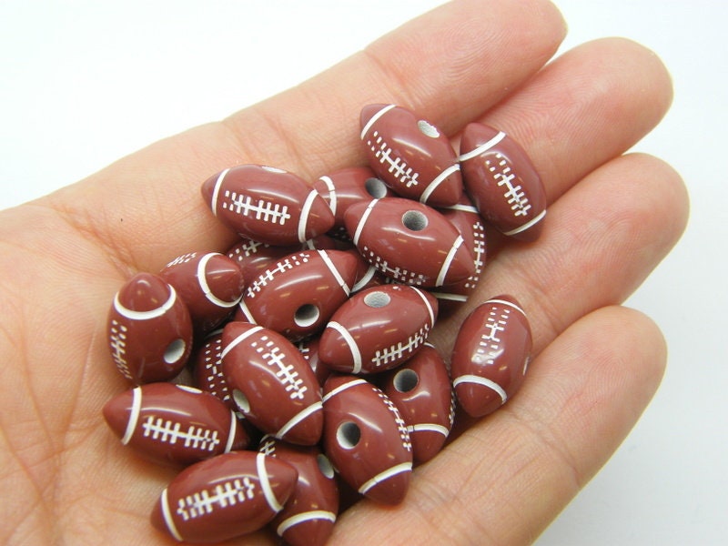35 American football ball beads acrylic SP21