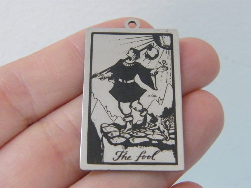 1 The fool tarot card pendant stainless steel HC616