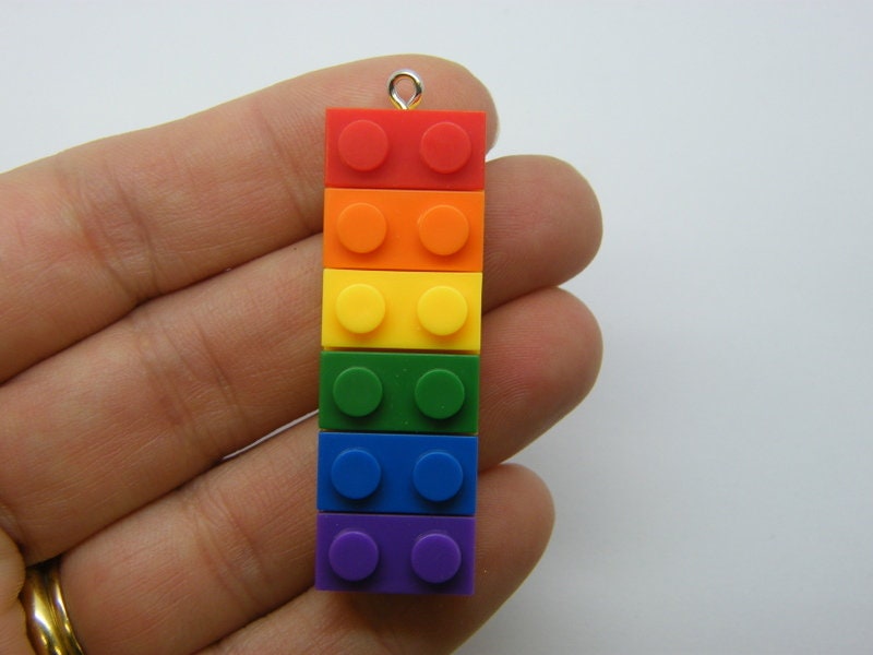 2 Rainbow block toy pendant acrylic P469