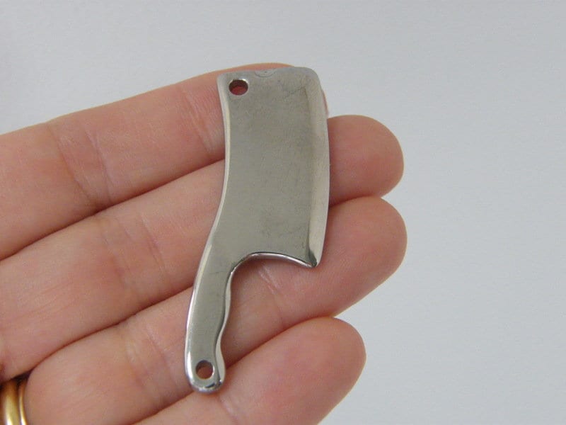 1  Meat cleaver knife connector charm stainless steel FD270