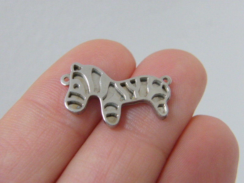 1 Zebra connector charms stainless steel A1168