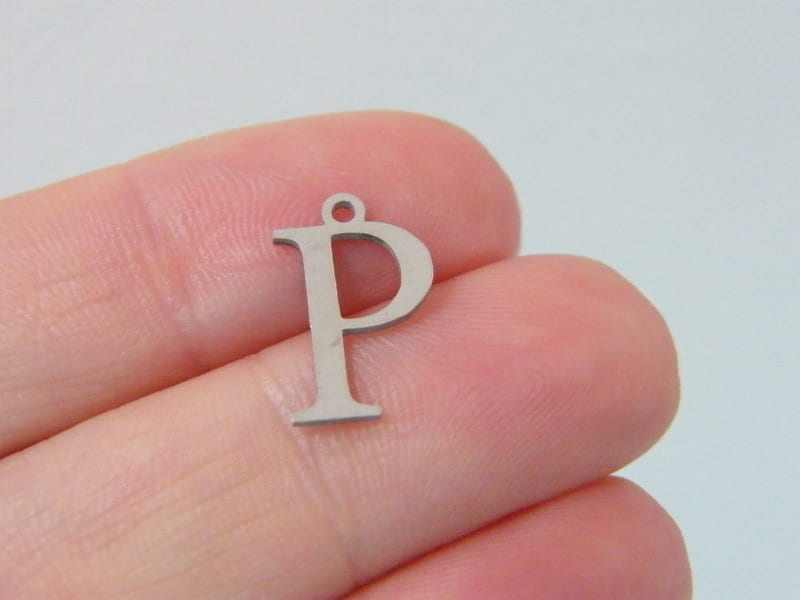 2 P Greek alphabet charms stainless steel M253