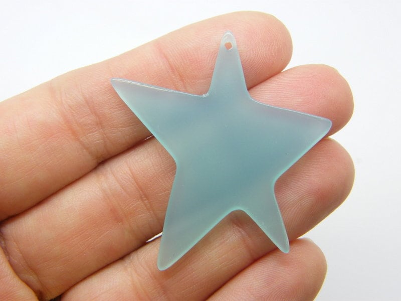 4 Star pendants blue resin S309