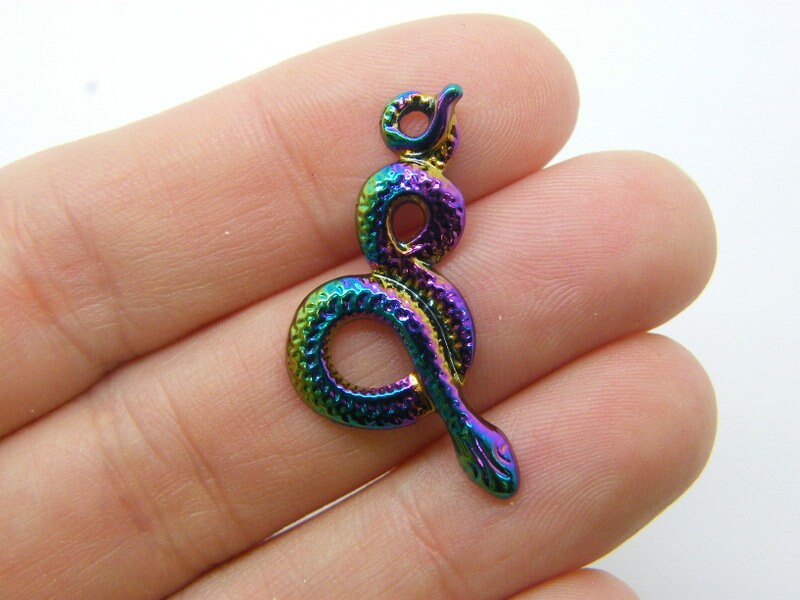 4 Snake pendants multi colour A746