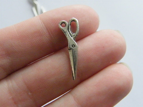 BULK 50 Pair of scissor charms  antique silver tone P492  - SALE 50% OFF