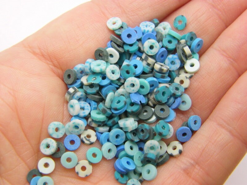 500 Round polymer clay beads 4.5mm random mixed 02C - SALE 50% OFF
