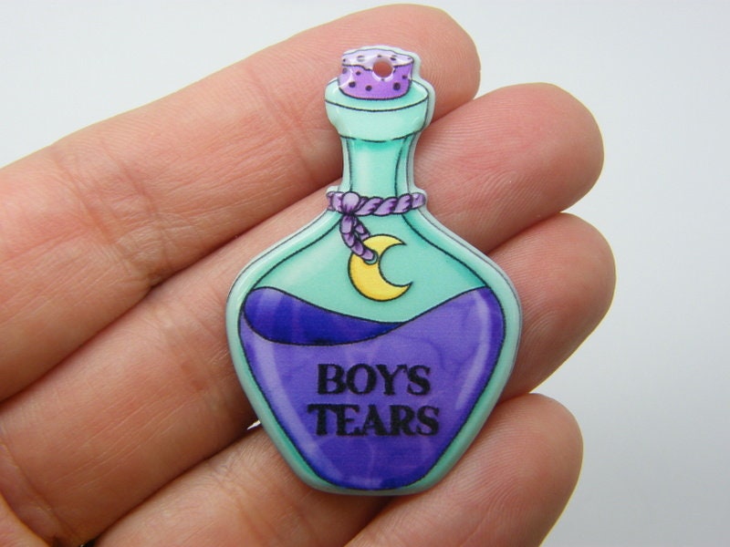 2 Boy's tears potion Halloween pendants acrylic HC710