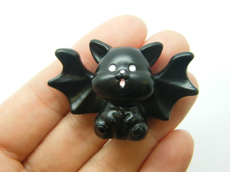1 Bat embellishment miniature black resin HC748