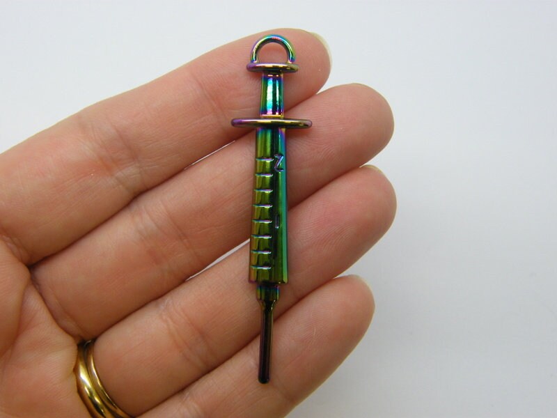 2 Syringe injection pendants multi colour tone MD26