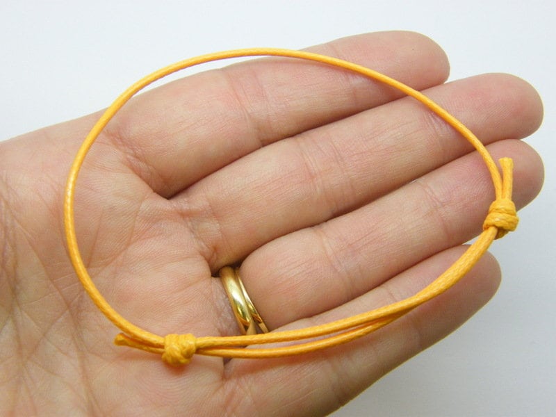 BULK 50  Waxed cord knot orange bracelet 10