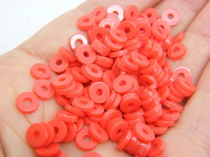 500 Red beads 6mm plastic AB  - SALE 50% OFF