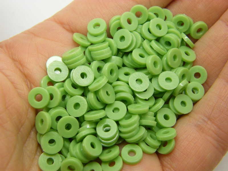 500 Olive green beads 6mm plastic AB  - SALE 50% OFF