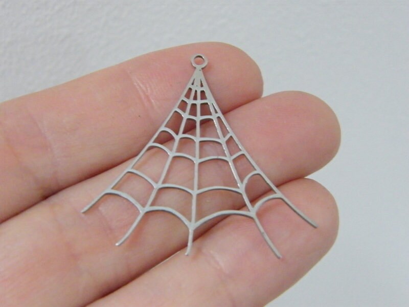 1 Spiderweb cobweb pendant tone stainless steel HC839