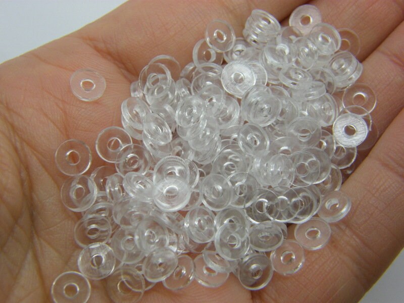 500 Clear beads 6mm plastic AB