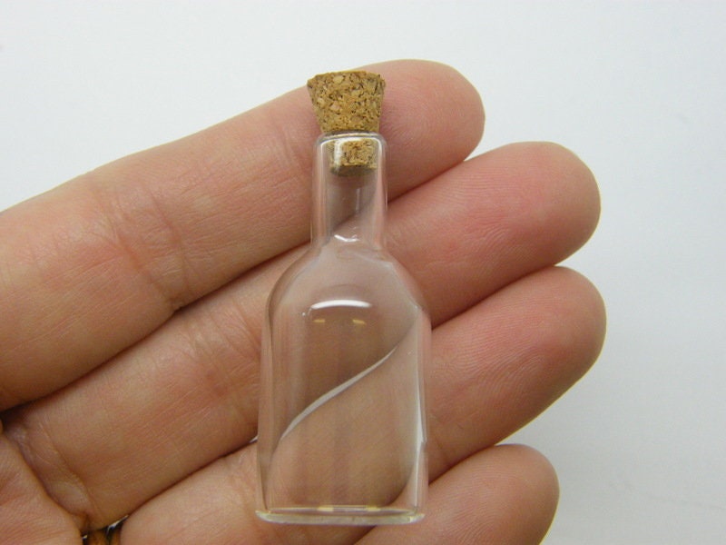 1 Glass bottle with cork clear glass M374