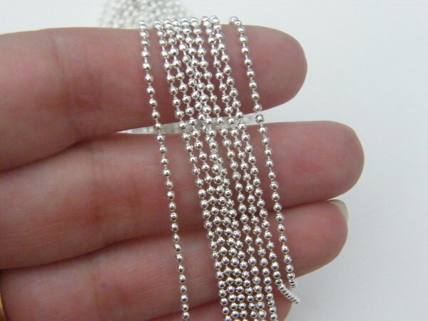 10m Ball chain 1.5mm silver plated FS387