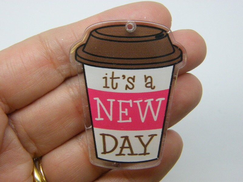 2 It's a new day coffee cup acrylic M556