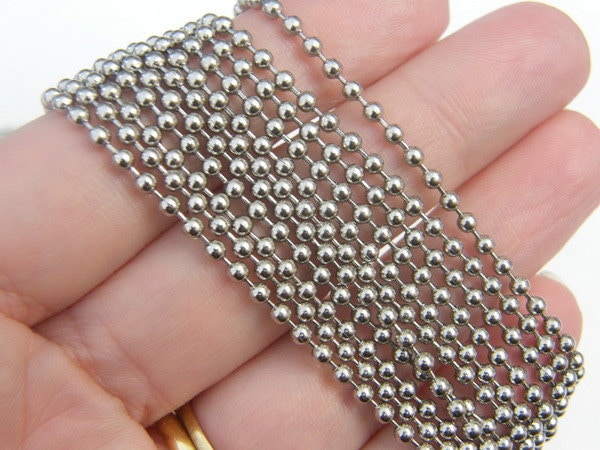 10m Ball chain  2.4mm silver tone FS283