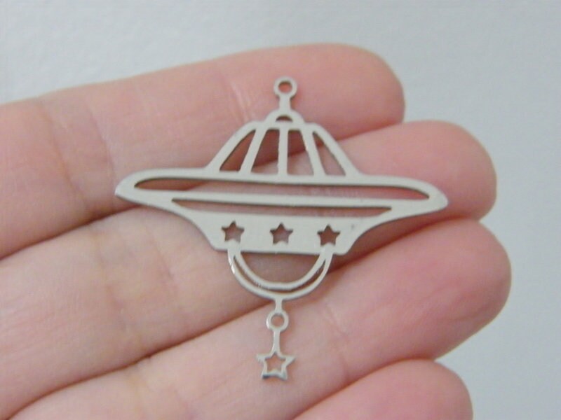 1 UFO pendant silver stainless steel P760