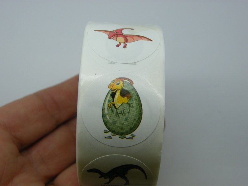 1 Roll 500 dinosaur stickers 013B